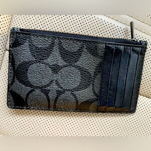 Black Coach Slim Card Holder